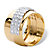 1.49 TCW Round Cubic Zirconia Gold-Plated Diagonal Wide Ring-12 at PalmBeach Jewelry
