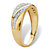 Men's Round Diamond Diagonal Ring 1/5 TCW in Solid 10k Yellow Gold-12 at Direct Charge presents PalmBeach