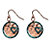 Hammered Heart Charm Circle Drop Earrings in Antiqued Rose Tone 1"-11 at PalmBeach Jewelry