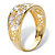 Two-Tone Solid 10k Yellow and White Gold Filigree Hearts Band-12 at PalmBeach Jewelry