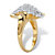 Round Diamond Diagonal Wave Cluster Ring 1/10 TCW in Solid 10k Yellow Gold-12 at PalmBeach Jewelry