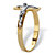 Two-Tone Textured Solid 10k Yellow and White Gold Horizontal Crucifix Ring-12 at PalmBeach Jewelry
