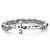 Hammered Cross Crystal Beaded and Spacer Stretch Bracelet in Silvertone 7"-11 at PalmBeach Jewelry