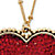 Round Red Crystal Heart Beaded Chain Pendant Necklace in Gold Tone 18"-19"-12 at PalmBeach Jewelry