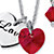 Red Swarovski Elements Crystal Beaded 2-Piece Silvertone Heart Necklace Set 18"-19.5"-12 at PalmBeach Jewelry