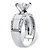 Round Cubic Zirconia Wide Band Engagement Ring 3.21 TCW in Platinum over Sterling Silver-12 at PalmBeach Jewelry