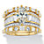 Marquise-Cut Cubic Zirconia 3-Piece Wedding Ring Set 5.38 TCW in 14k Gold over Sterling Silver-11 at PalmBeach Jewelry