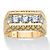 Men's Round Cubic Zirconia Stippled Bridge Ring 2.50 TCW in Solid 10k Yellow Gold-11 at PalmBeach Jewelry