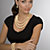 Graduated Beaded Gold Tone Triple-Strand 3-Piece Necklace, Earring and Stretch Bracelet Set 17"-19.5"-13 at PalmBeach Jewelry