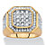 Men's Round Cubic Zirconia Octagon Grid Ring 2.61 TCW Gold-Plated-11 at PalmBeach Jewelry