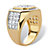 Men's Round Cubic Zirconia Octagon Grid Ring 2.61 TCW Gold-Plated-12 at PalmBeach Jewelry