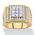 Men's Round Cubic Zirconia Step Top Grid Ring 1.80 TCW Gold-Plated-11 at PalmBeach Jewelry