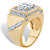 Men's Round Cubic Zirconia Step Top Grid Ring 1.80 TCW Gold-Plated-12 at PalmBeach Jewelry