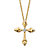 Diamond Accent Fleur-de-Lis Gold-Plated Cross Pendant Necklace 18"-20"-11 at PalmBeach Jewelry