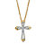 Diamond Accent Beveled Cross Pendant Necklace Gold-Plated 18"-20"-11 at PalmBeach Jewelry