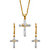 Diamond Accent Gold-Plated 2-Piece Cross Earring and Necklace Set 18"-20"-11 at PalmBeach Jewelry