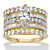 Marquise-Cut Cubic Zirconia 3-Piece Multi-Row Wedding Ring Set 5.11 TCW Gold-Plated-11 at PalmBeach Jewelry