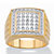 Men's Diamond Accent 18k Gold-Plated Two-Tone Grooved Grid Ring-11 at PalmBeach Jewelry