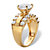 Round Cubic Zirconia Triple-Row Engagement Ring 4.40 TCW in 18k Gold over Sterling Silver-12 at PalmBeach Jewelry
