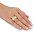 Round Cubic Zirconia Triple-Row Engagement Ring 4.40 TCW in 18k Gold over Sterling Silver-13 at PalmBeach Jewelry