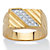 Men's Diamond Accent Gold-Plated Diagonal Grooved Ring-11 at PalmBeach Jewelry