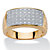 Men's Diamond Accent 18k Gold-Plated Two-Tone Textured Dome Ring-11 at PalmBeach Jewelry