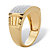 Men's Diamond Accent 18k Gold-Plated Two-Tone Textured Dome Ring-12 at PalmBeach Jewelry