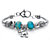 Blue Bali-Style Beaded Elephant Charm Bracelet in Antiqued Silvertone 7.5"-11 at Direct Charge presents PalmBeach