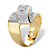 Diamond Accent Gold-Plated Two-Tone Wide Band Diagonal Ring-12 at PalmBeach Jewelry
