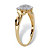 Diamond Accent Round Two-Tone Gold-Plated Cluster Crossover Ring-12 at PalmBeach Jewelry