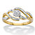 Diamond Accent Round Two-Tone Gold-Plated Journey Cluster Ring-11 at PalmBeach Jewelry