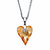 Champagne Heart-Shaped Faceted Crystal Pendant Necklace in Silvertone 16"-18"-11 at PalmBeach Jewelry