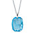 Emerald-Cut Blue Crystal Pendant Necklace Made With Swarovski Elements in Silvertone 18"-21"-11 at PalmBeach Jewelry