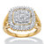 Diamond Two-Tone Squared Halo Cluster Engagement Ring in 18k Gold over Sterling Silver (1/5 cttw)-11 at PalmBeach Jewelry