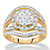 Round Diamond Two-Tone Halo Cluster Engagement Ring 1/5 TCW in 18k Gold over Sterling Silver-11 at PalmBeach Jewelry