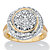 Round Diamond Two-Tone Cluster Swirl Engagement Ring 1/5 TCW in 18k Gold over Sterling Silver-11 at PalmBeach Jewelry