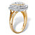 Round Diamond Two-Tone Cluster Swirl Engagement Ring 1/5 TCW in 18k Gold over Sterling Silver-12 at PalmBeach Jewelry