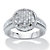 Round Diamond Cluster Floating Halo Engagement Ring 1/8 TCW in Platinum over Sterling Silver-11 at PalmBeach Jewelry