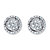 Round Diamond Floating Halo Cluster Button Earrings 1/8 TCW in Platinum over Sterling Silver-11 at PalmBeach Jewelry