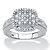 Diamond Squared Cluster Floating Halo Engagement Ring 1/8 TCW in Platinum over Sterling Silver-11 at PalmBeach Jewelry