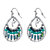 Blue Beaded Simulated Turquoise Crystal Teardrop-Shaped Dolphin Charm Drop Earrings in Silvertone 1 5/8"-11 at PalmBeach Jewelry