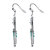 Blue Beaded Simulated Turquoise Crystal Teardrop-Shaped Dolphin Charm Drop Earrings in Silvertone 1 5/8"-12 at PalmBeach Jewelry