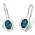 Oval-Cut Bezel-Set Teal Blue Crystal Drop Earrings in Silvertone 3/4"-11 at PalmBeach Jewelry