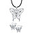 Cutout Butterfly 2-Piece Drop Earrings and Black Corded Pendant Necklace Set in Silvertone 17"-19"-11 at PalmBeach Jewelry