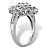 Round Cubic Zirconia  Art Deco-Style Navette Ring 1.03 TCW in Platinum over Sterling Silver-12 at PalmBeach Jewelry