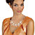 Round and Baguette-Cut Champagne Crystal Fringe Necklace in Rose Gold Tone 18"-20"-13 at PalmBeach Jewelry
