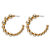 Polished Graduated Beaded Demi-Hoop Earrings in Gold Tone 2"-11 at PalmBeach Jewelry