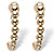 Polished Graduated Beaded Demi-Hoop Earrings in Gold Tone 2"-12 at PalmBeach Jewelry