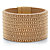Beaded Multi-Row Leather Wide Magnetic Bangle Bracelet in Gold Tone 7.5"-11 at Direct Charge presents PalmBeach