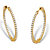 Round Cubic Zirconia Inside-Out Hoop Earrings 2.77 TCW Gold-Plated 1.5"-11 at PalmBeach Jewelry